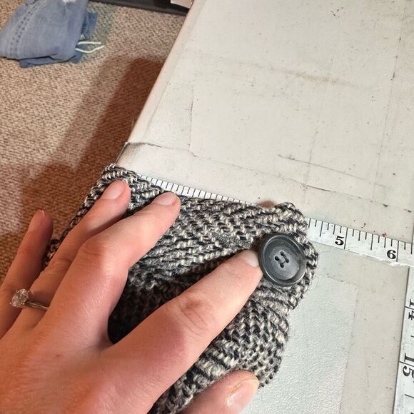 Vintage 90s Mackintosh Womens Chevron Wool Double Breasted Blazer Gray‎ Medium - Picture 11 of 11